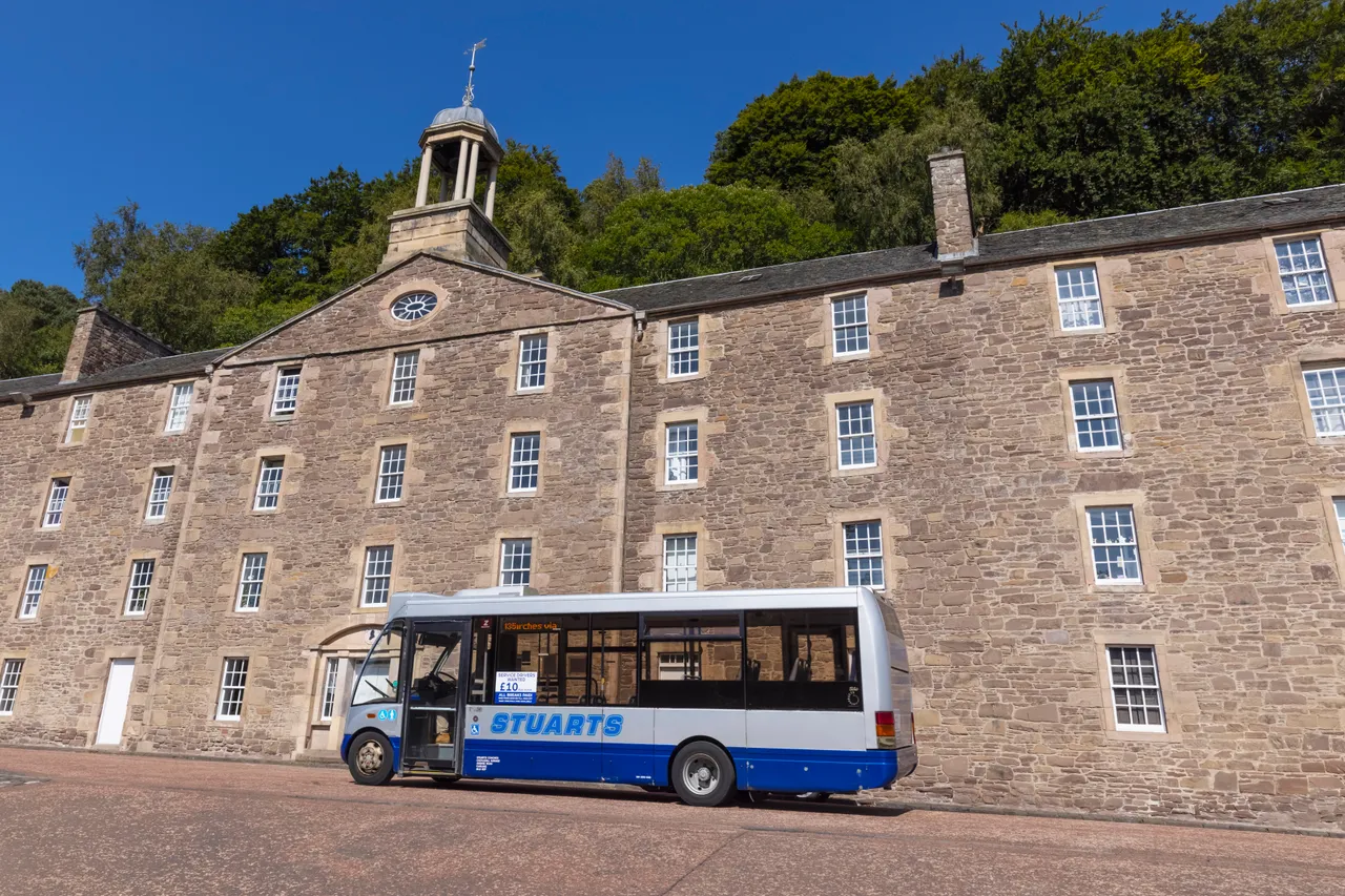 Bus at New Lanark