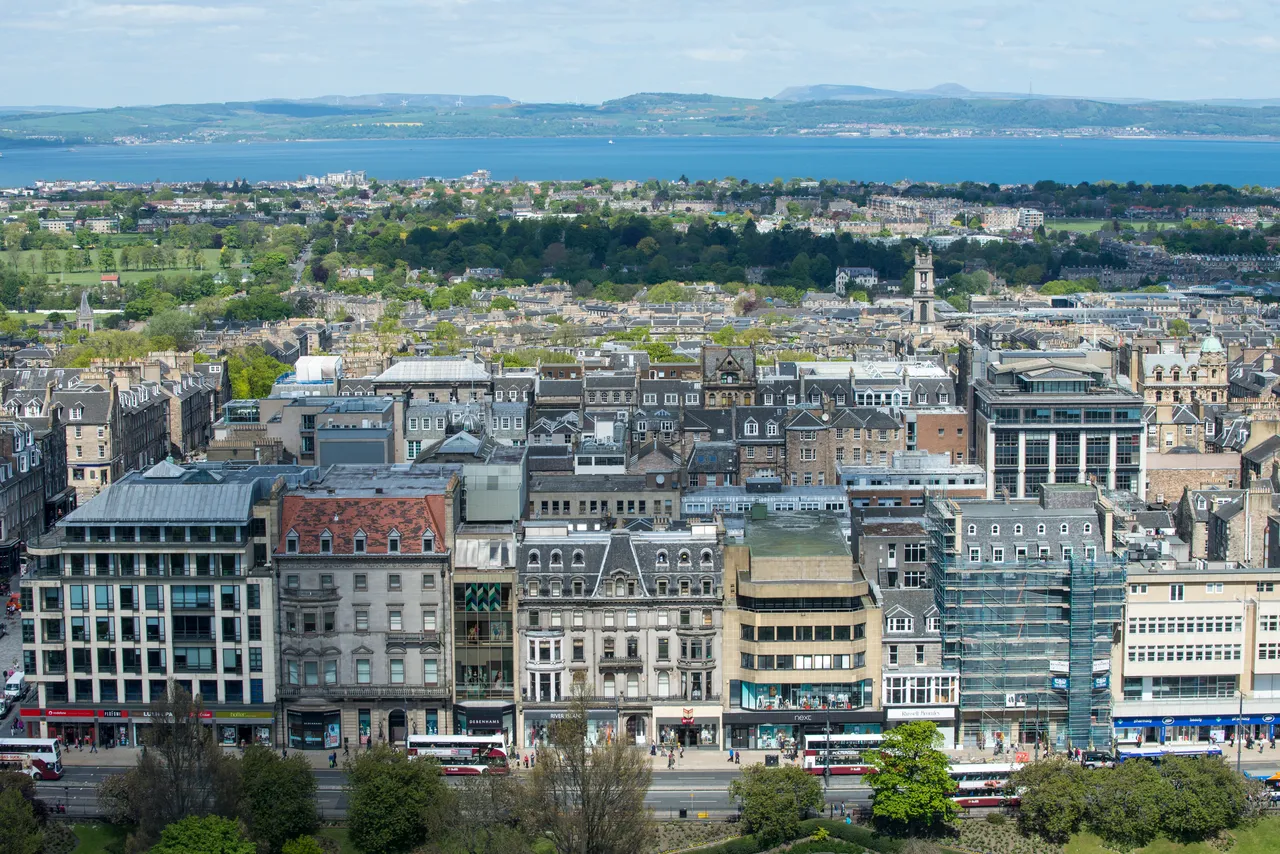 View from Edinburgh Castle to Princes Street