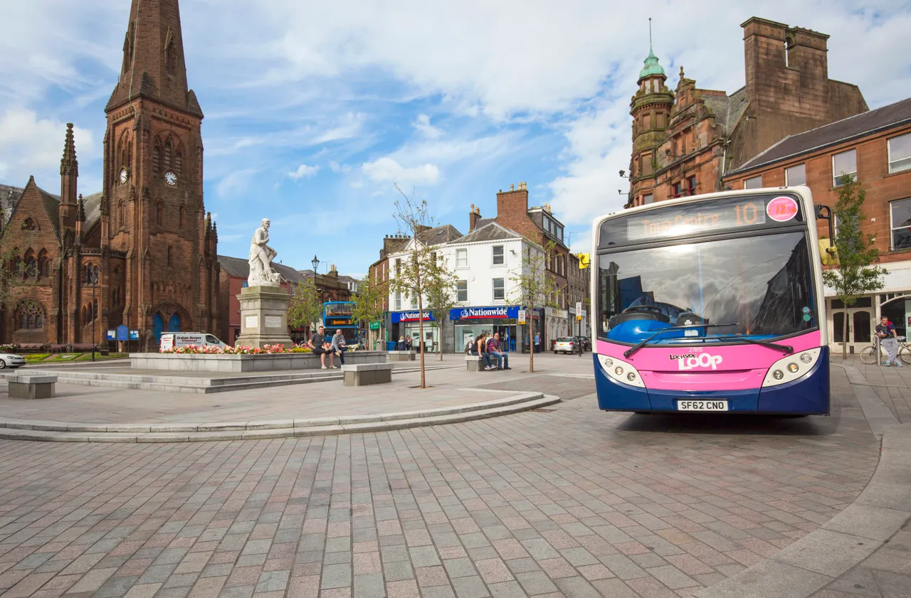 Bus at Church Place, Dumfries