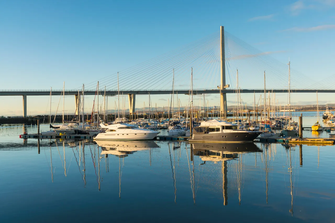 Queensferry Crossing and Port Edgar Marina