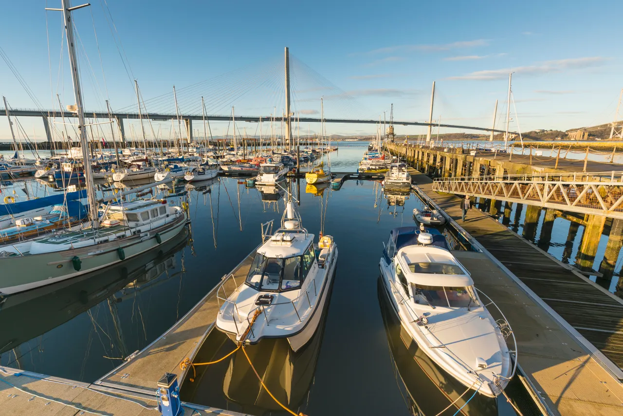 Queensferry Crossing and Port Edgar Marina