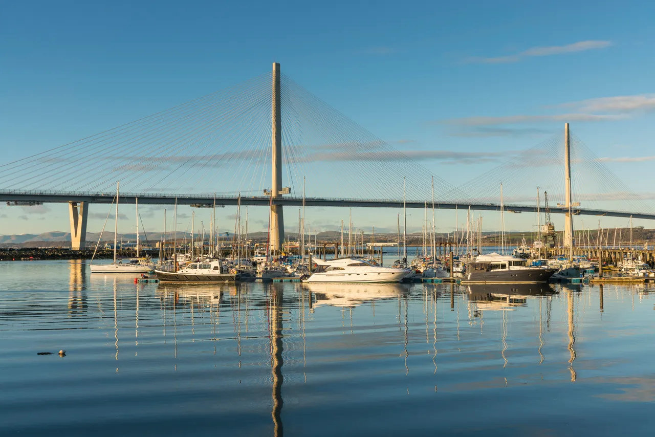 Queensferry Crossing and Port Edgar Marina