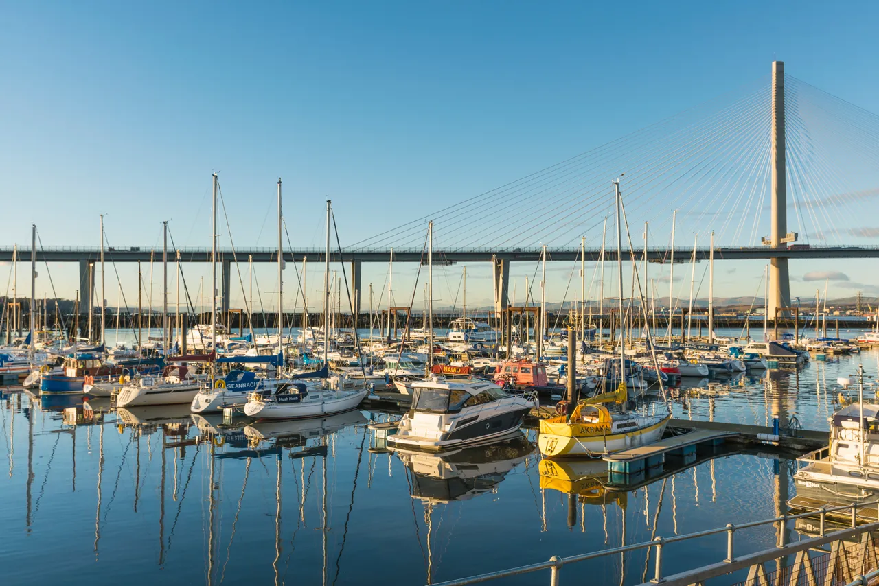 Queensferry Crossing and Port Edgar Marina