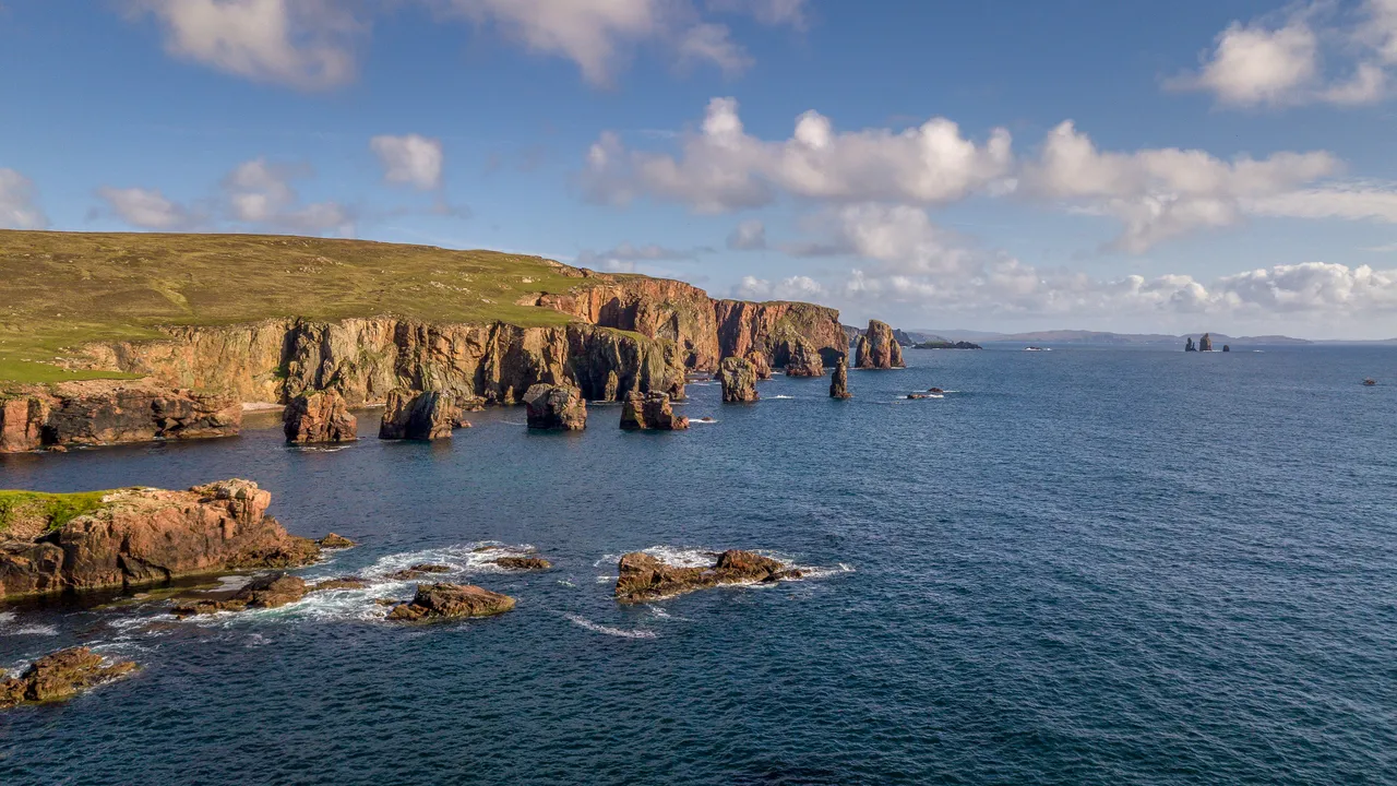 Braewick Beach and Red Cliffs