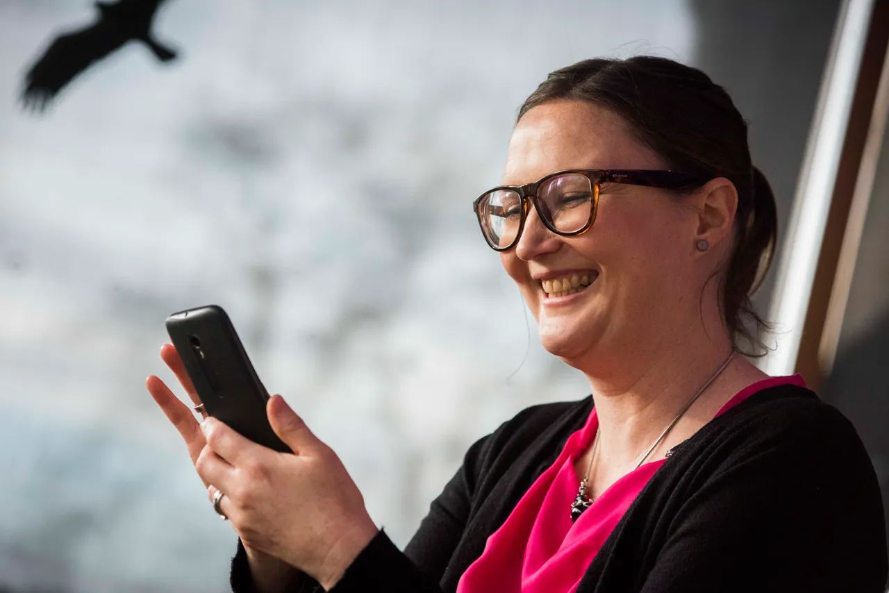 A woman using a smartphone