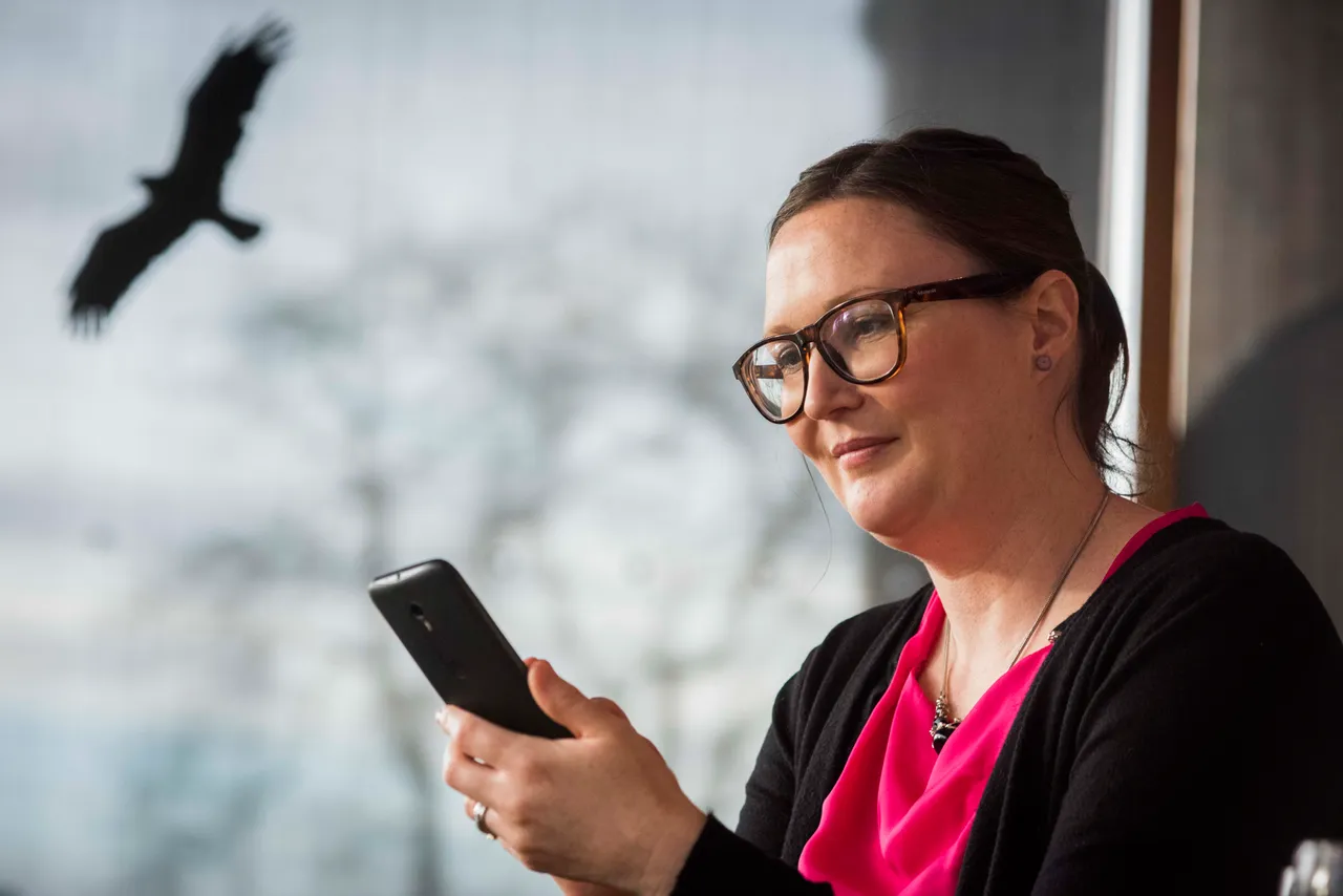 A woman using a smartphone