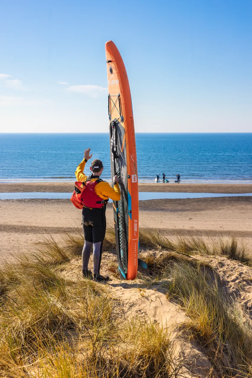 Stand-up Paddleboarding on Irvine beach
