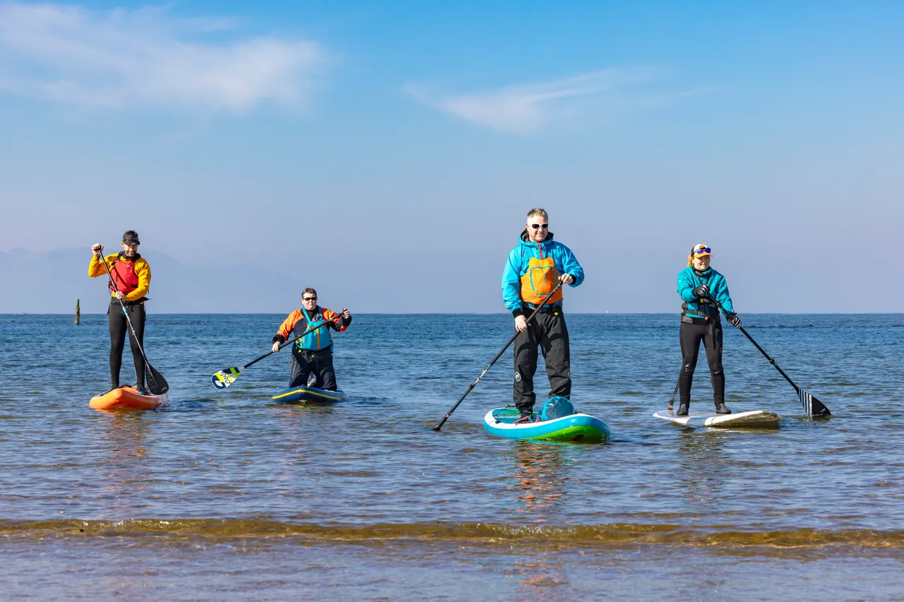Stand-up Paddleboarding on Irvine beach
