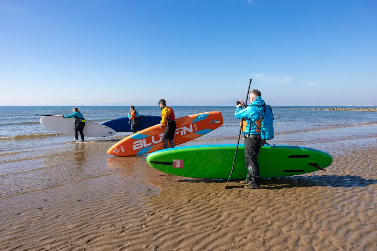 Stand-up Paddleboarding on Irvine beach