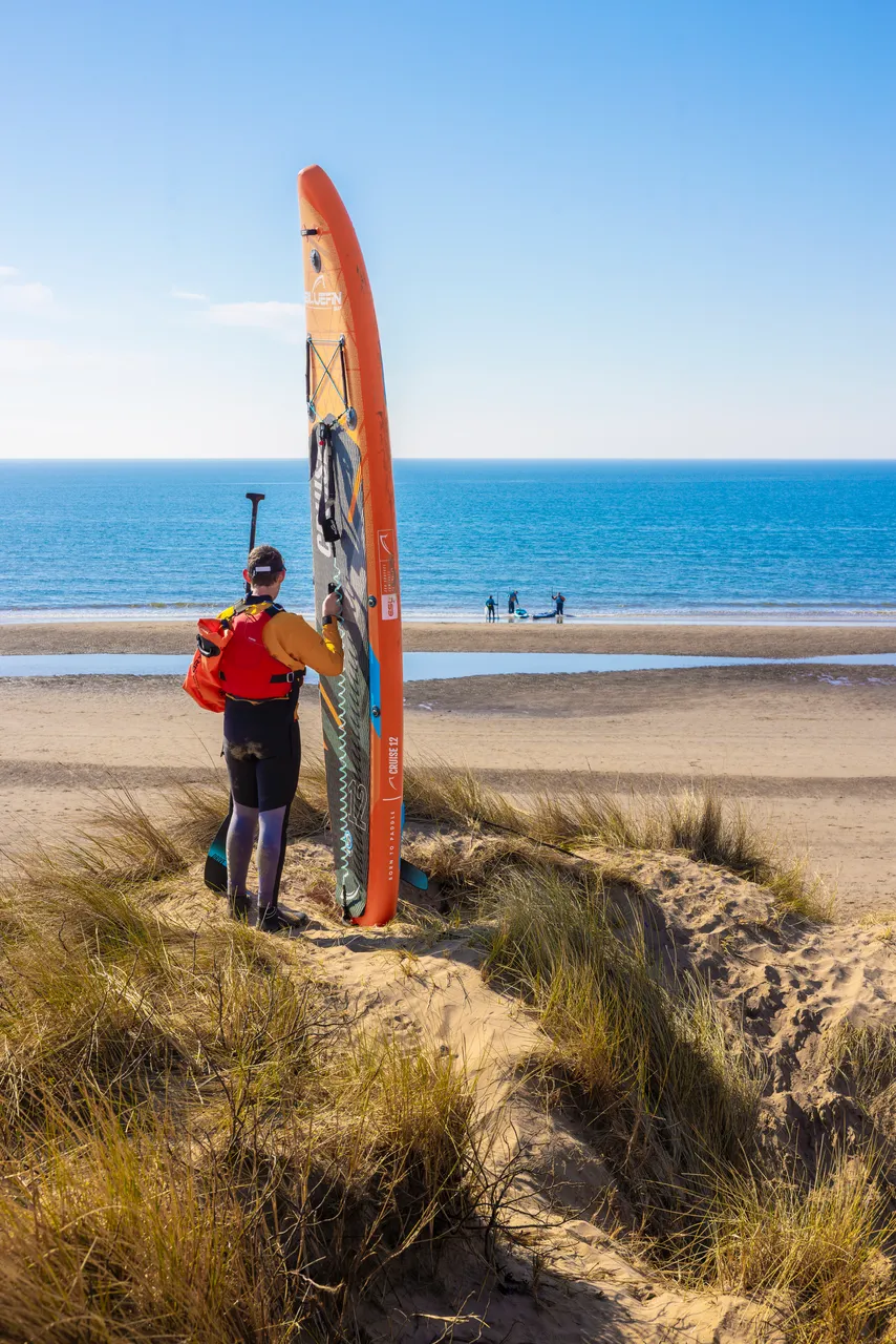 Stand-up Paddleboarding on Irvine beach