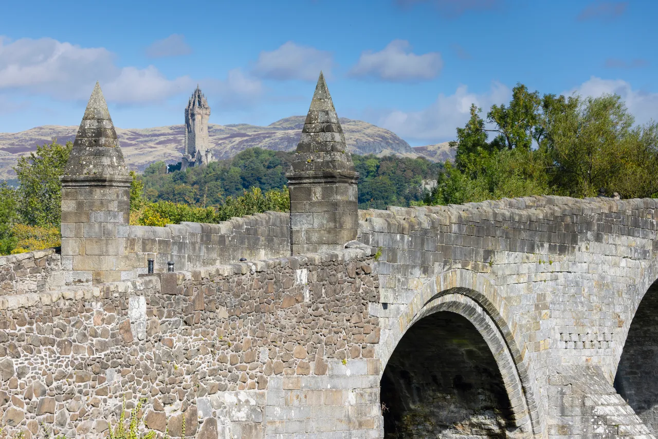 Stirling Old Bridge and The National Wallace Monument