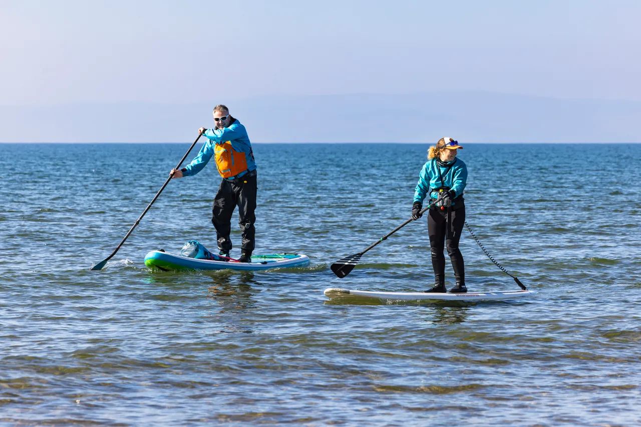 Stand-up Paddleboarding on Irvine beach
