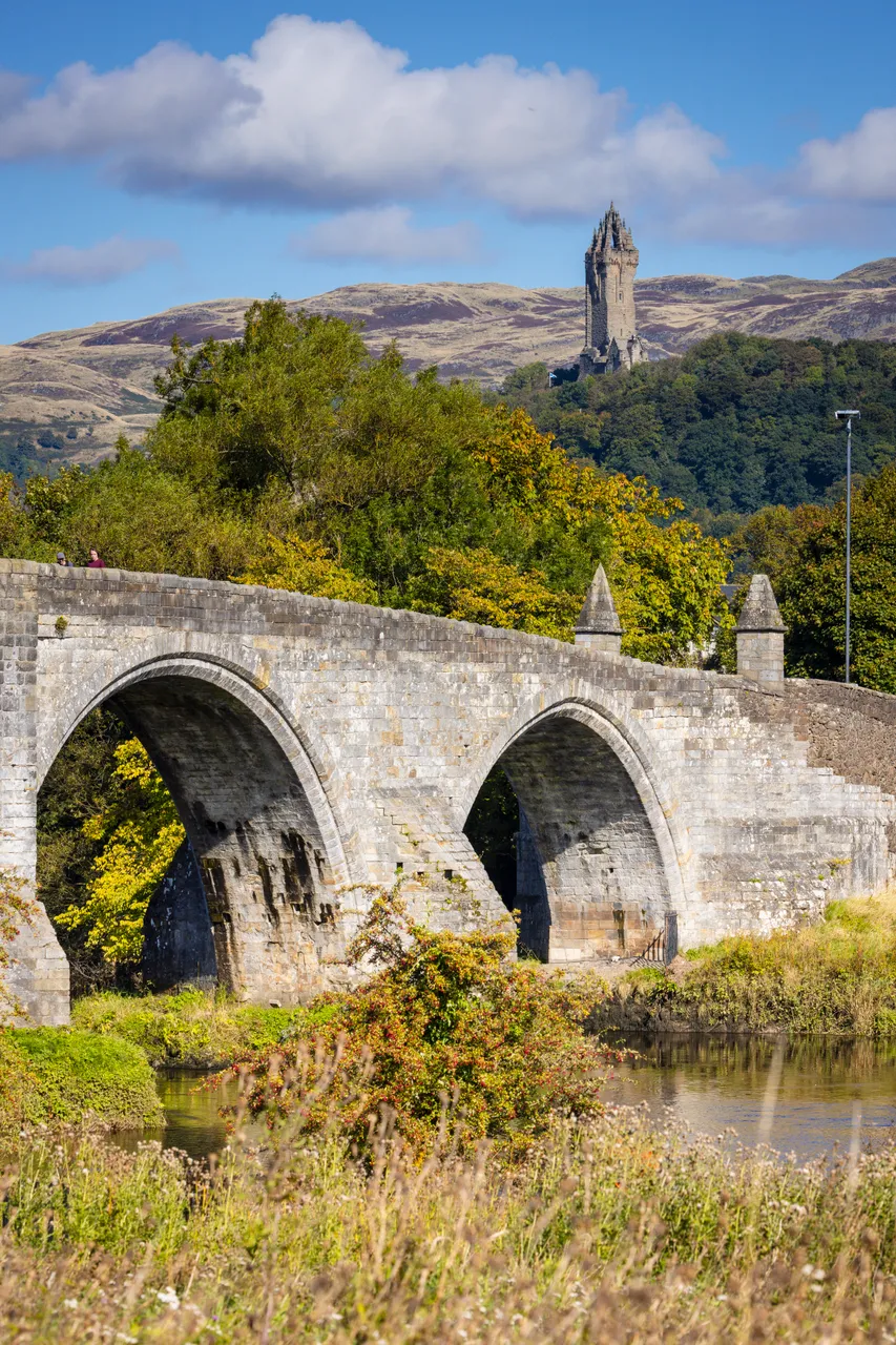 Stirling Old Bridge and The National Wallace Monument
