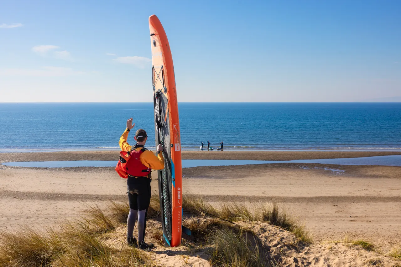 Stand-up Paddleboarding on Irvine beach