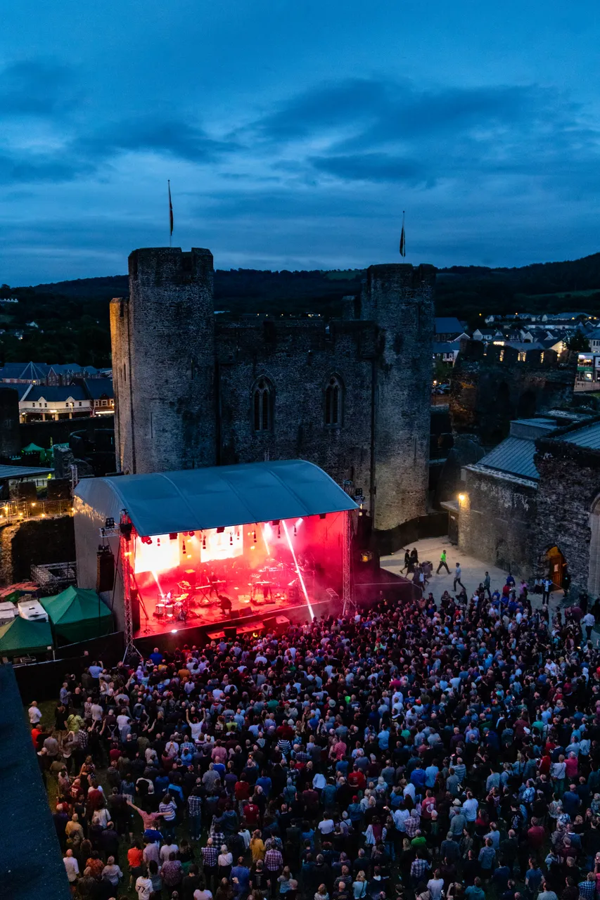 Public Service Broadcasting performing live at Caerphilly Castle