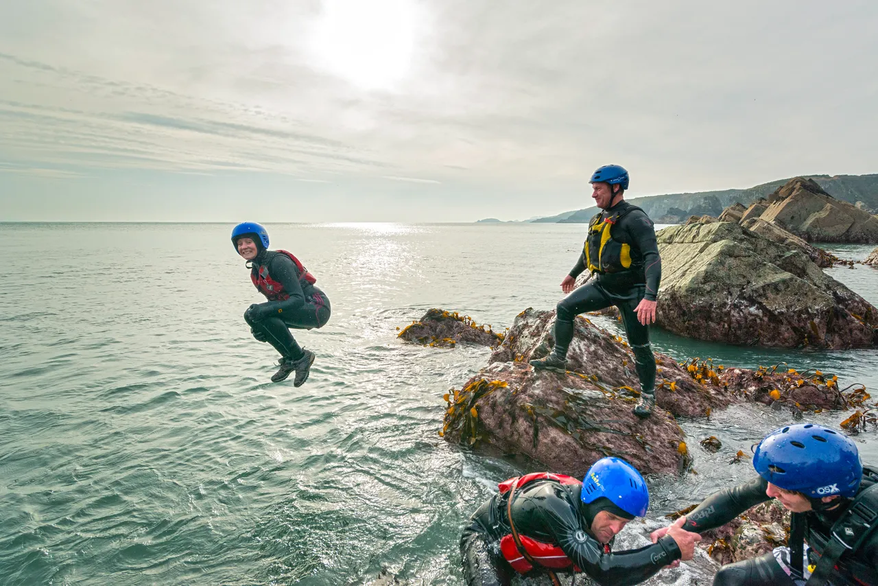 Coasteering, near St Davids