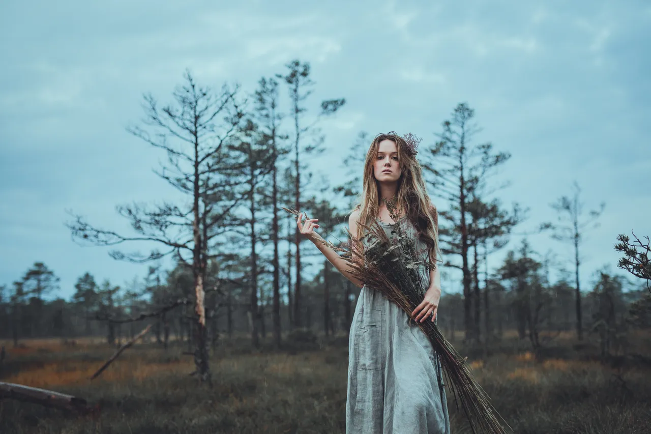 Girl in bog