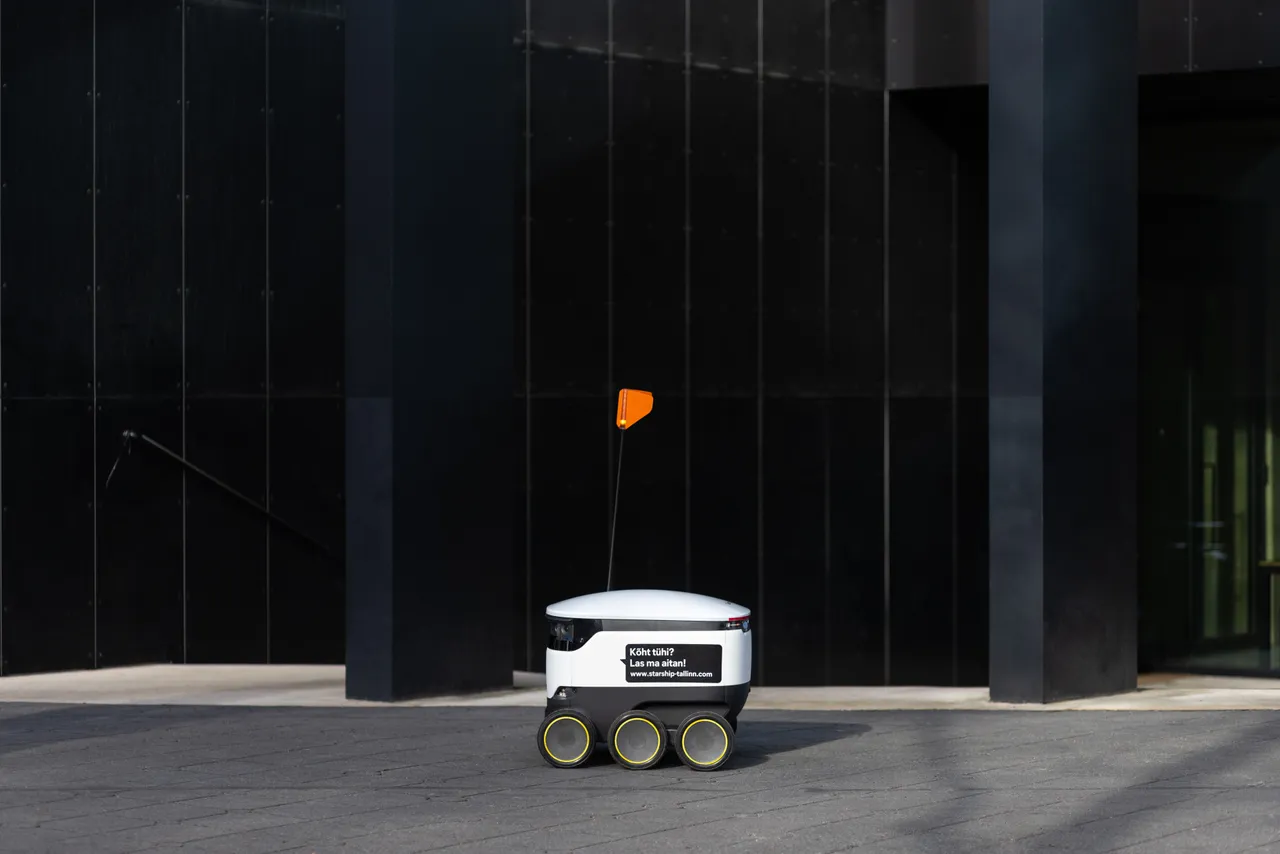 Starship robot on a street