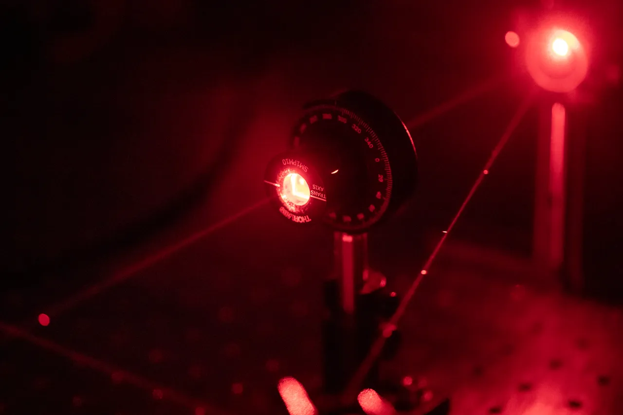 A femtosecond-pulsed laser beam