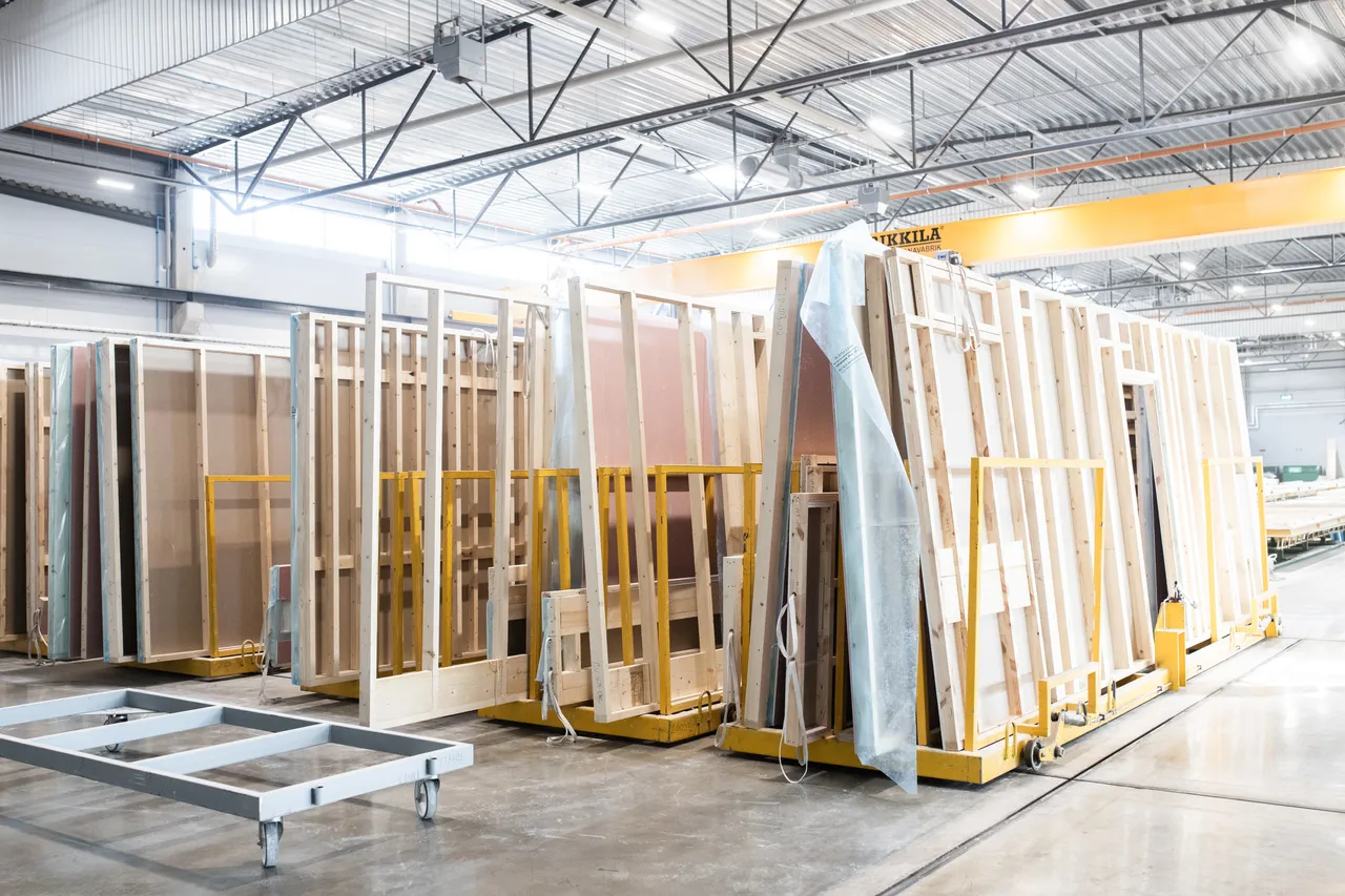 Wooden modular house elements