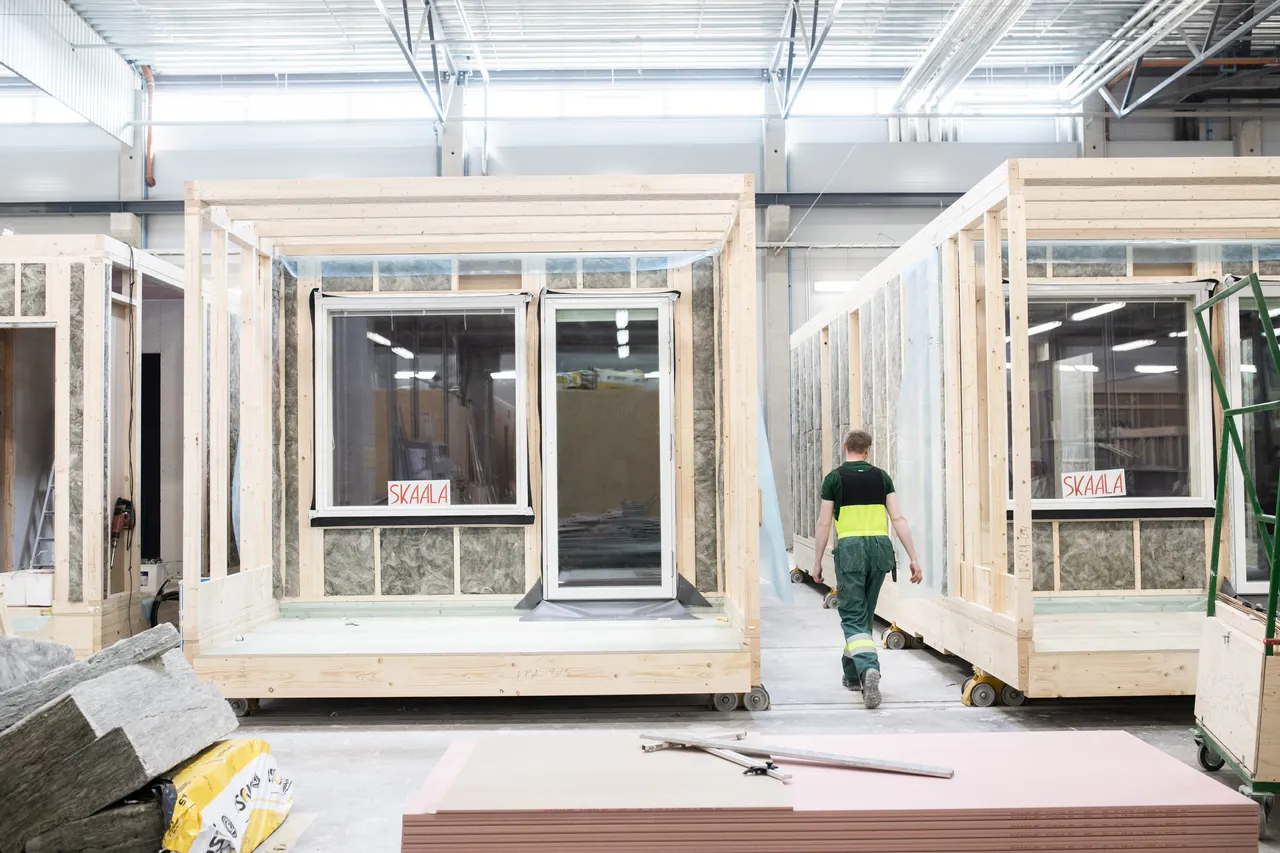 Wooden modular house factory