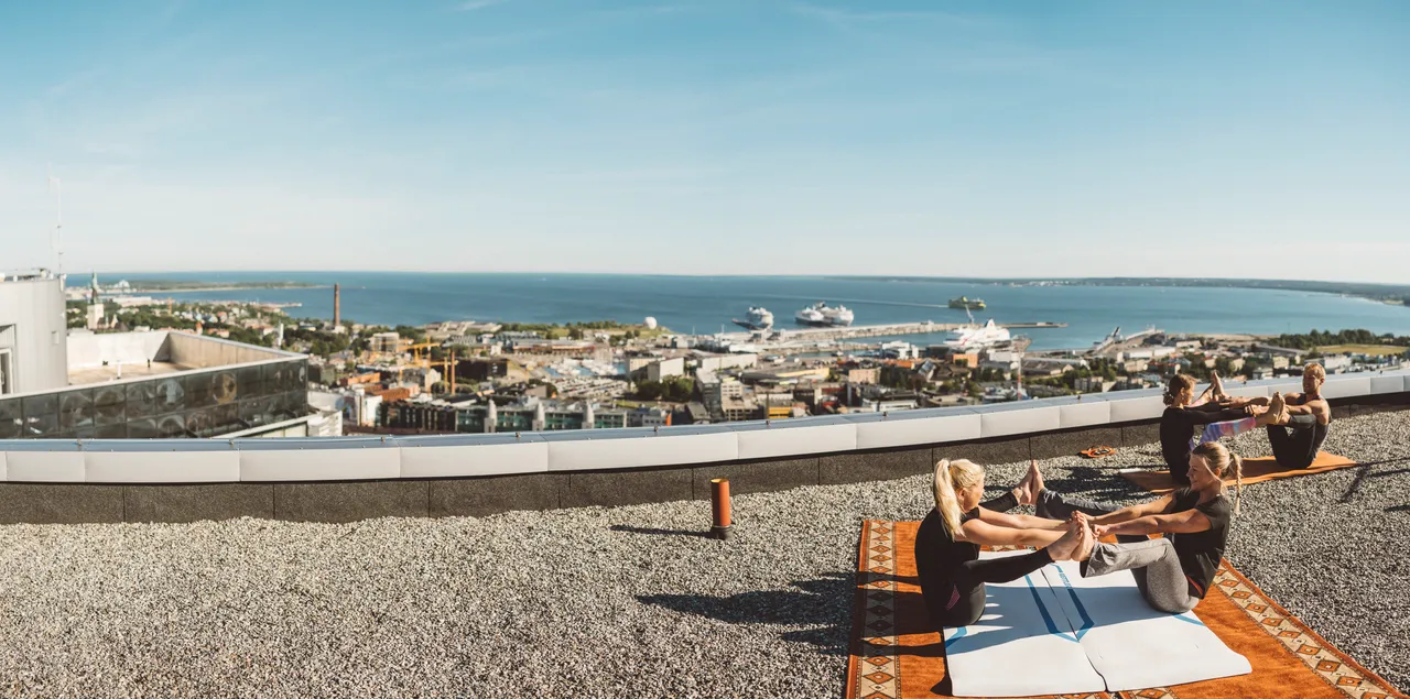 Yoga at rooftop