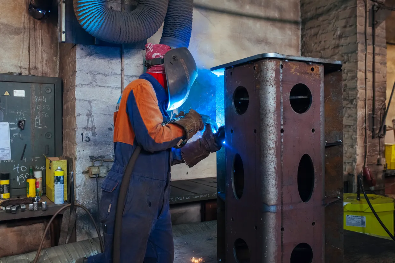 Welder in a factory