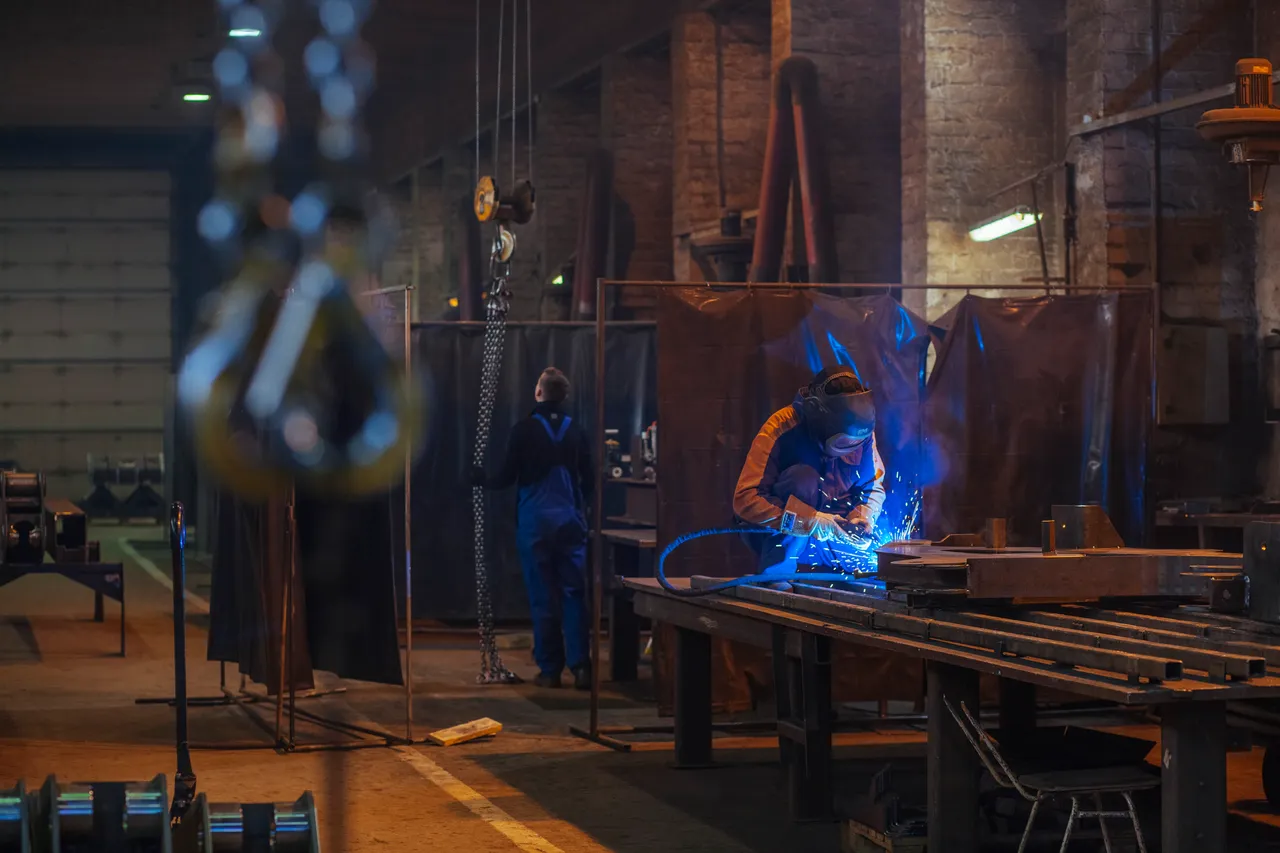 Welder in a factory