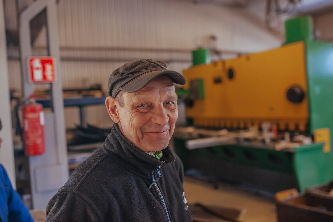 Worker in machine factory