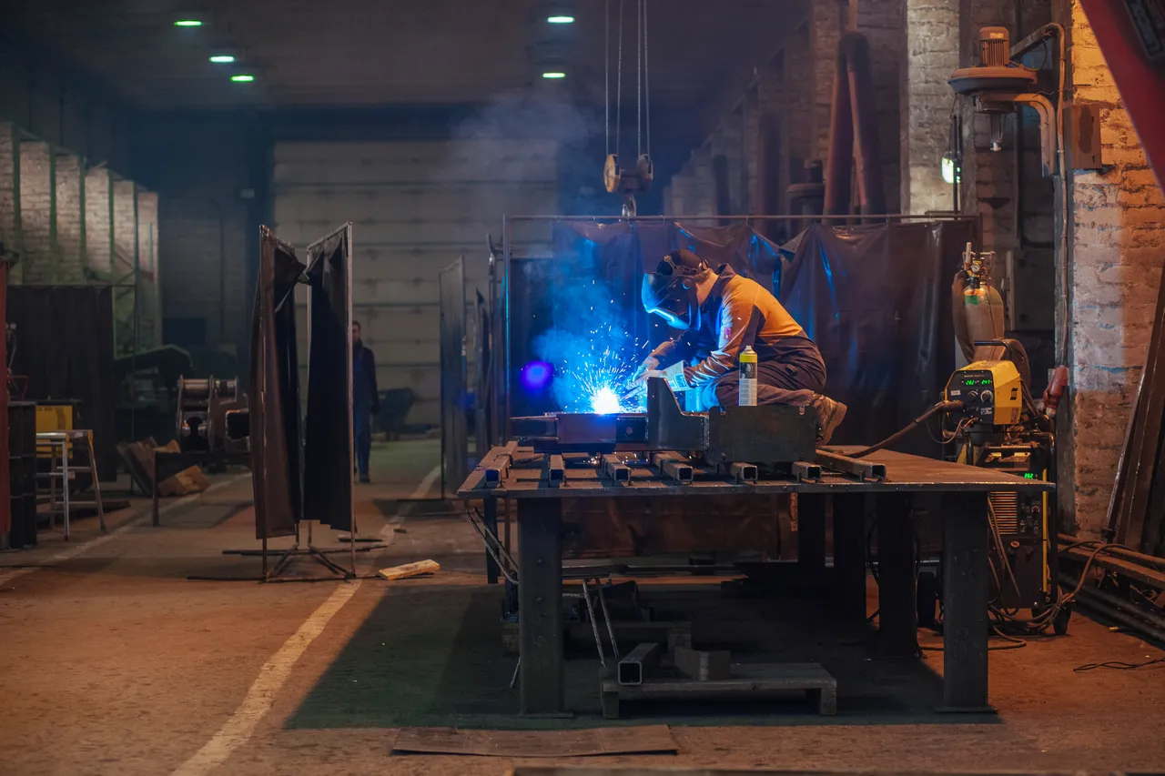 Welder in a factory