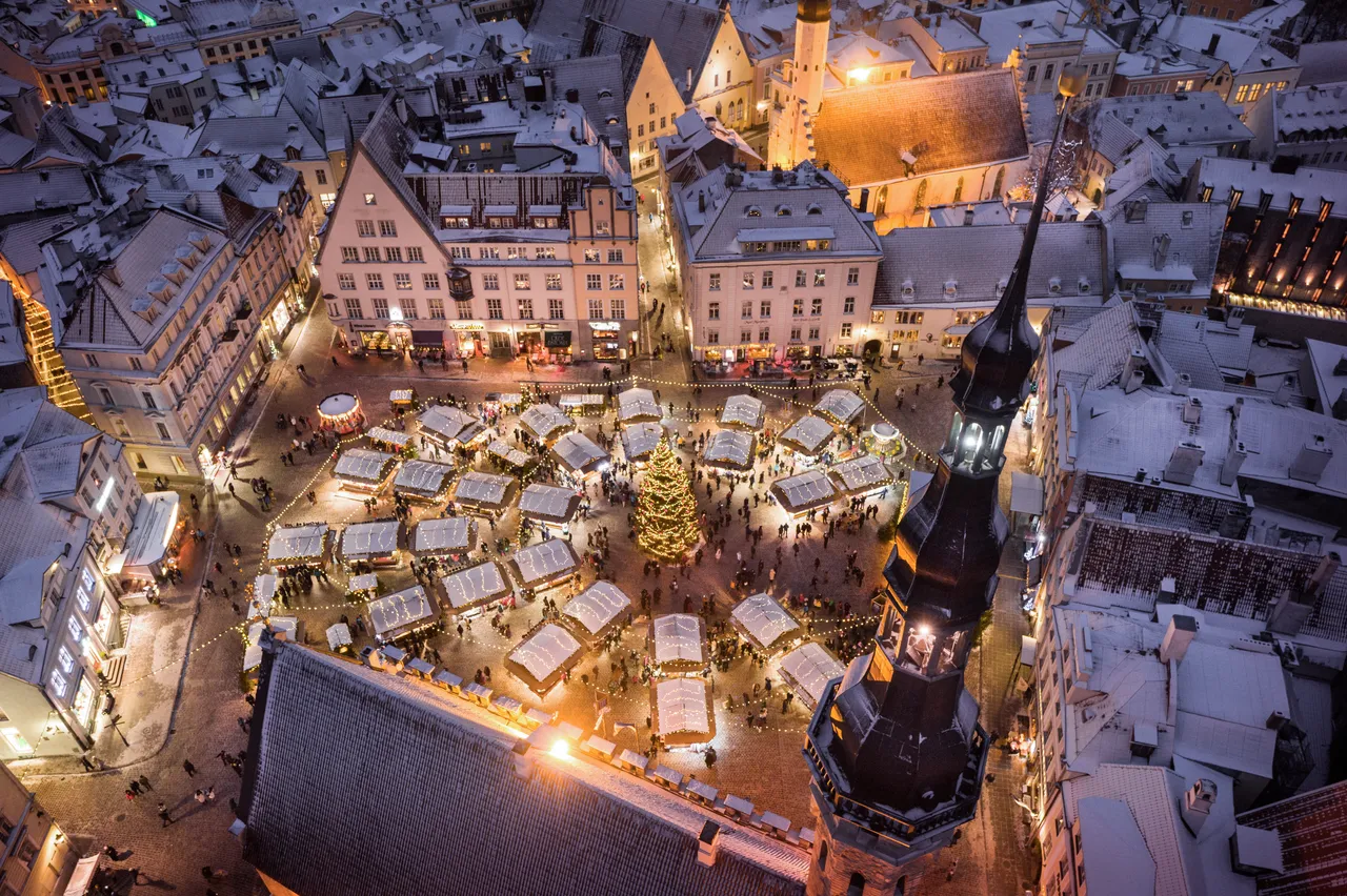 Tallinn Christmas Market bird view