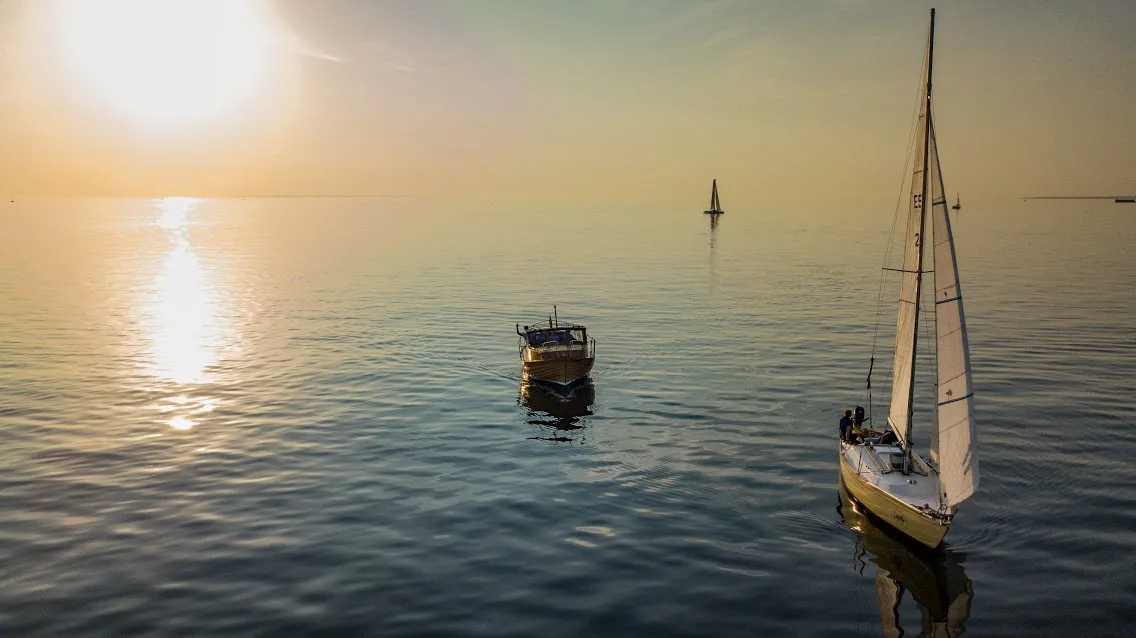 Sunset and boats