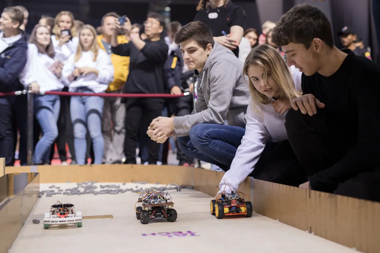 Students at robotics competition