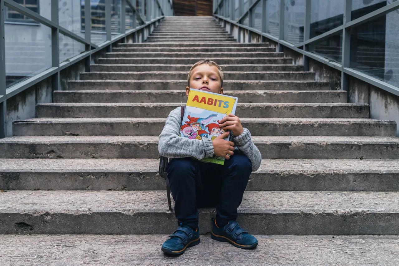 Student with study book
