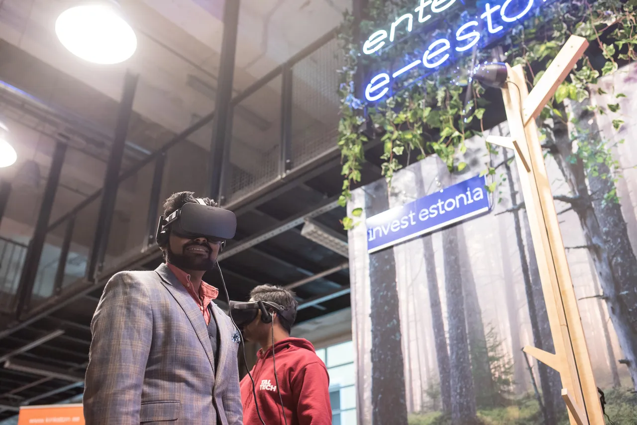 Two men using virtual reality glasses