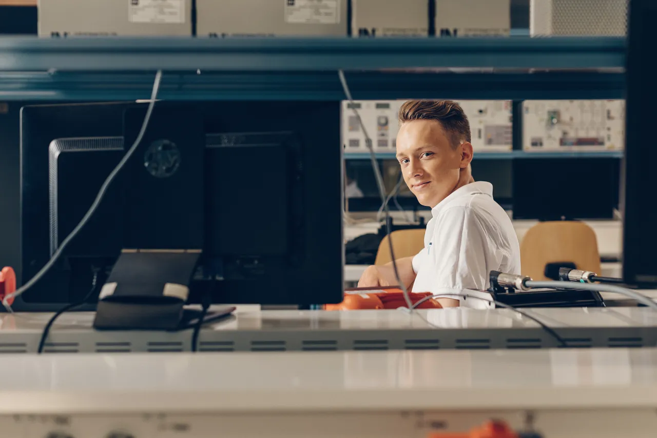 Man in working enviroment