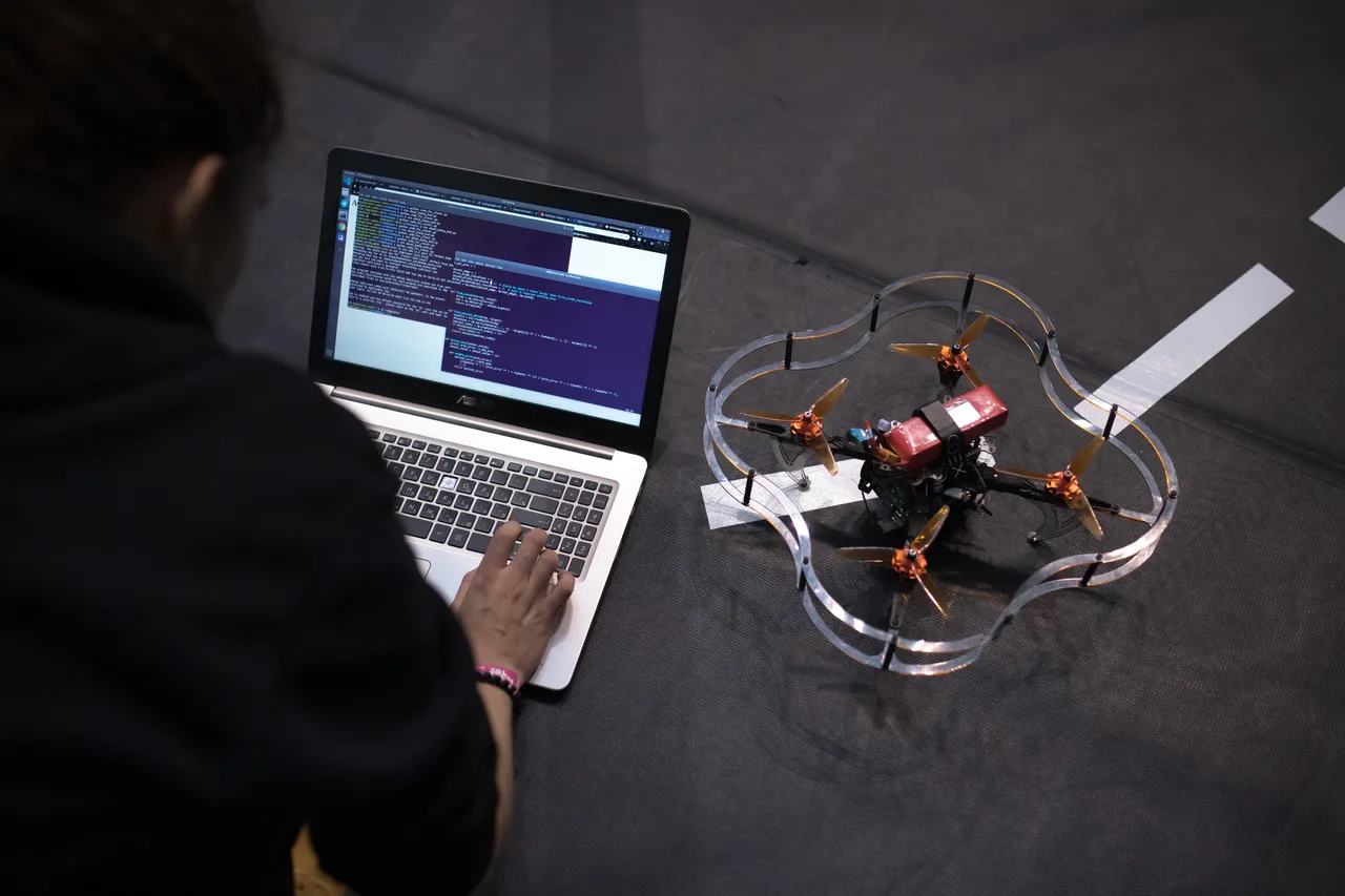 Student coding drone