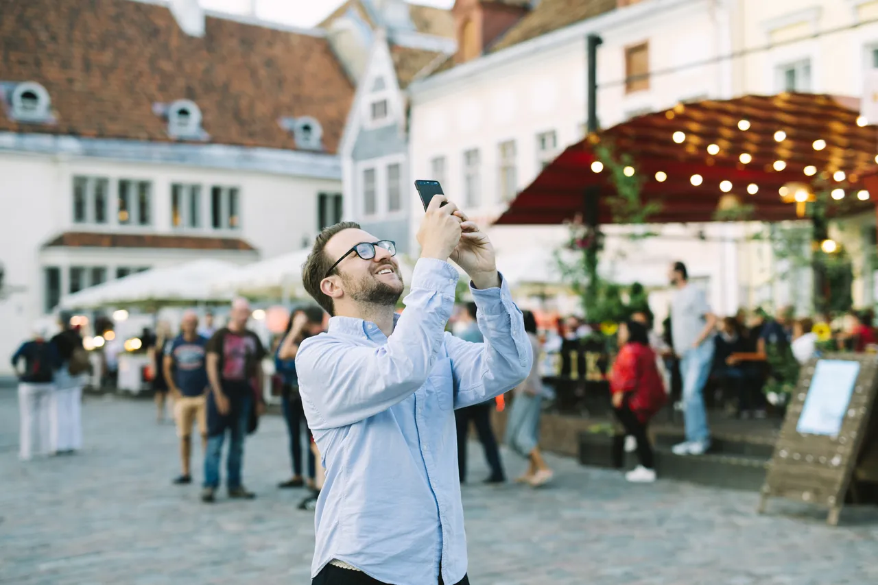 Taking photos in Tallinn Old Town