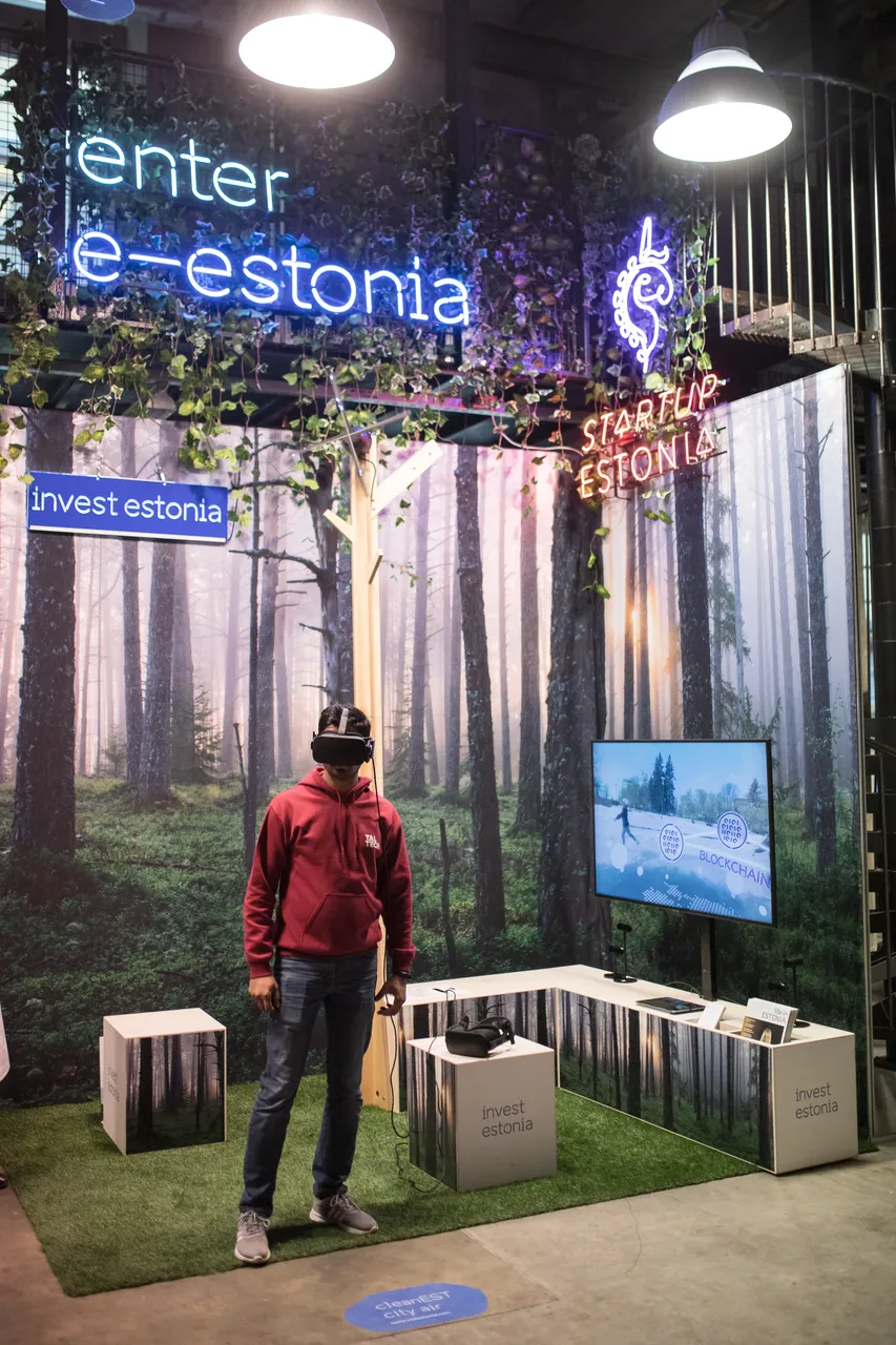 Man using virtual reality glasses