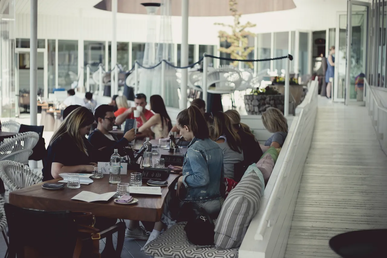 NOA Restaurant People Eating