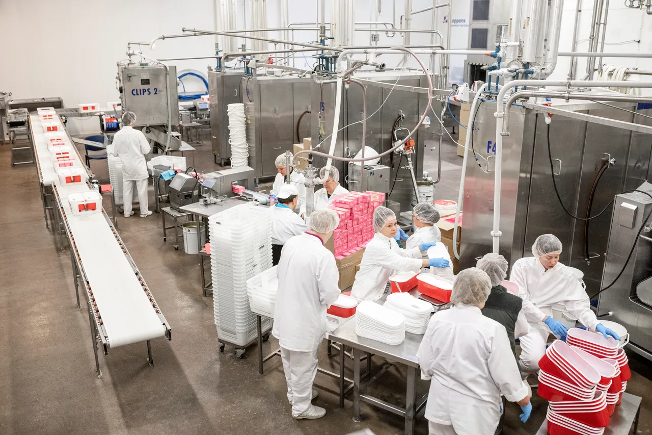 Ice cream production and workers