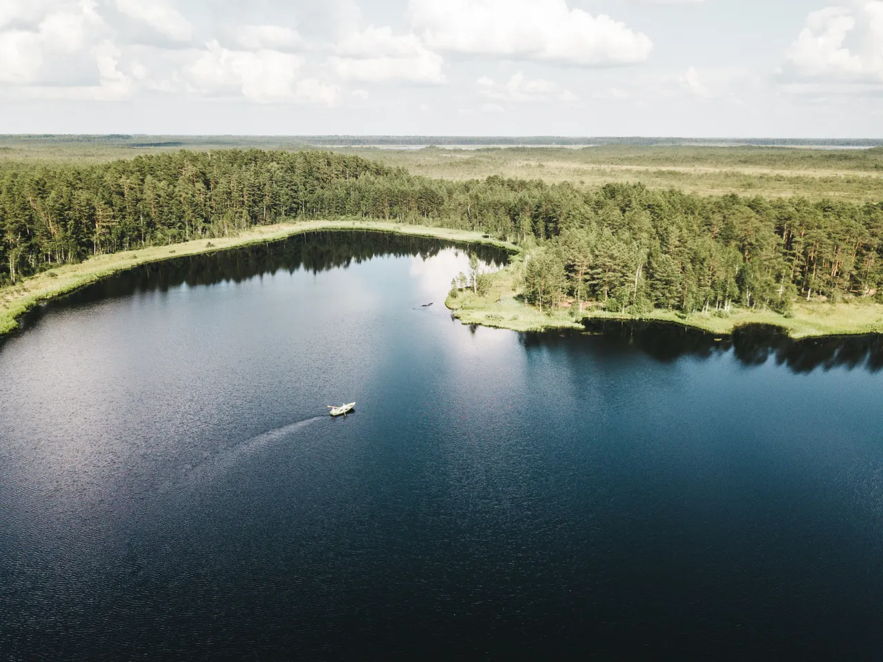 Heart shape lake boat