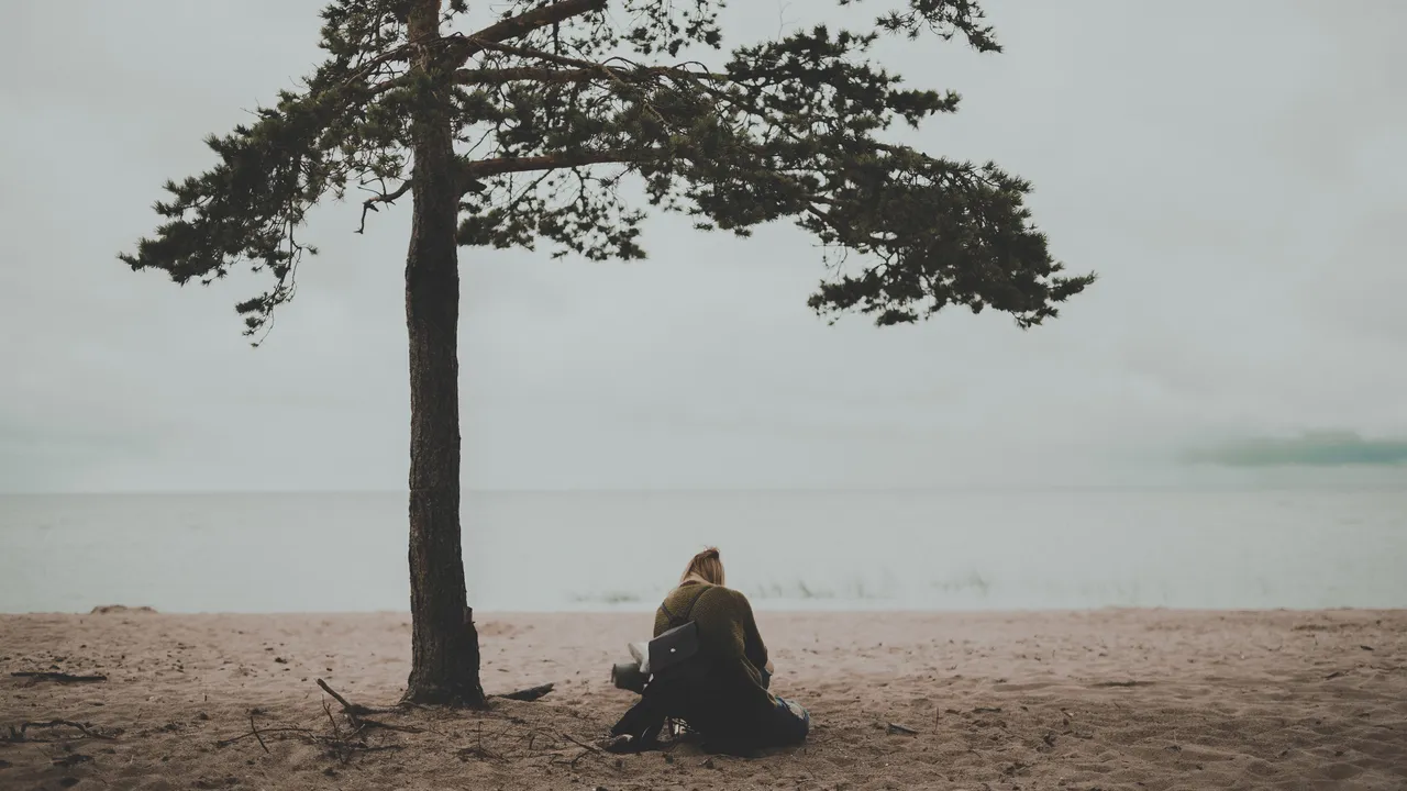 Girl by the Sea Tree