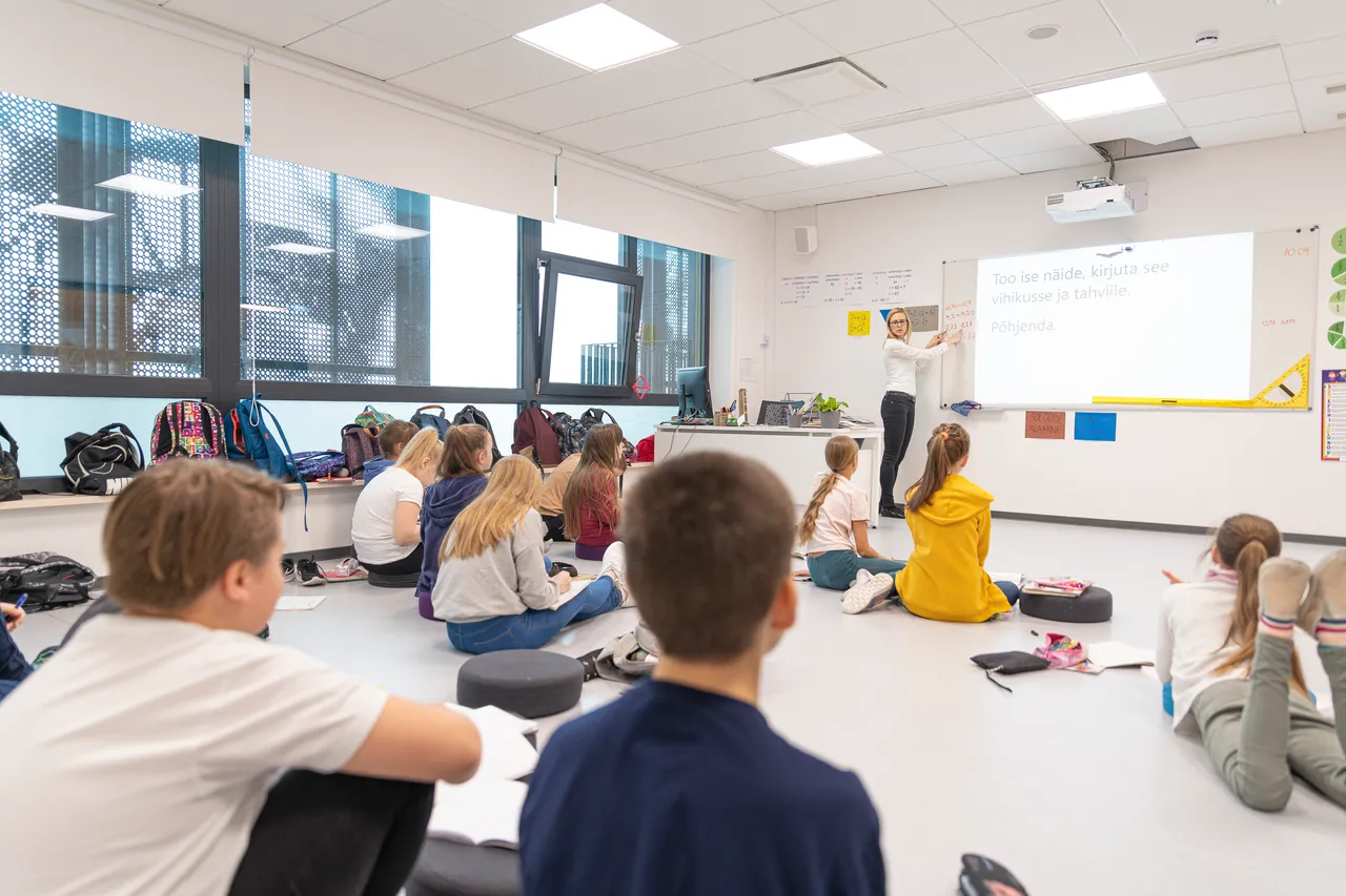 Children and teacher in classroom