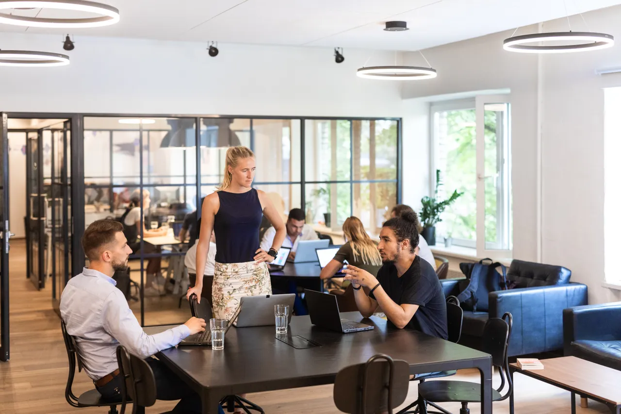 Group of people in open office