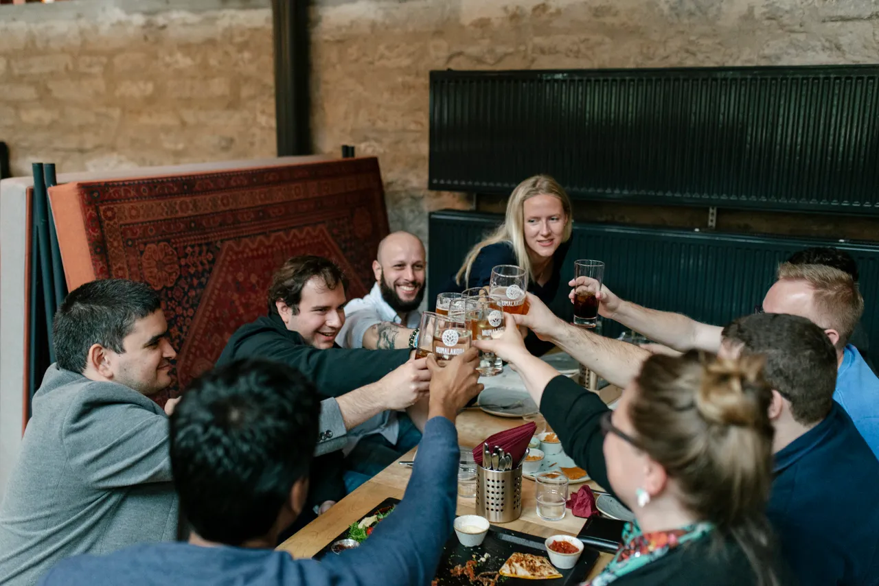 Group of people in brewery Humalakoda