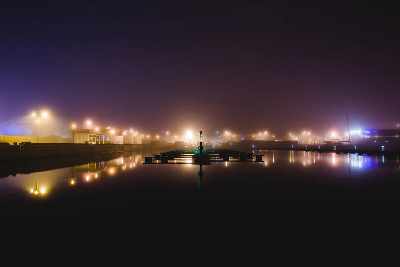 Foggy Night at Port of Tallinn