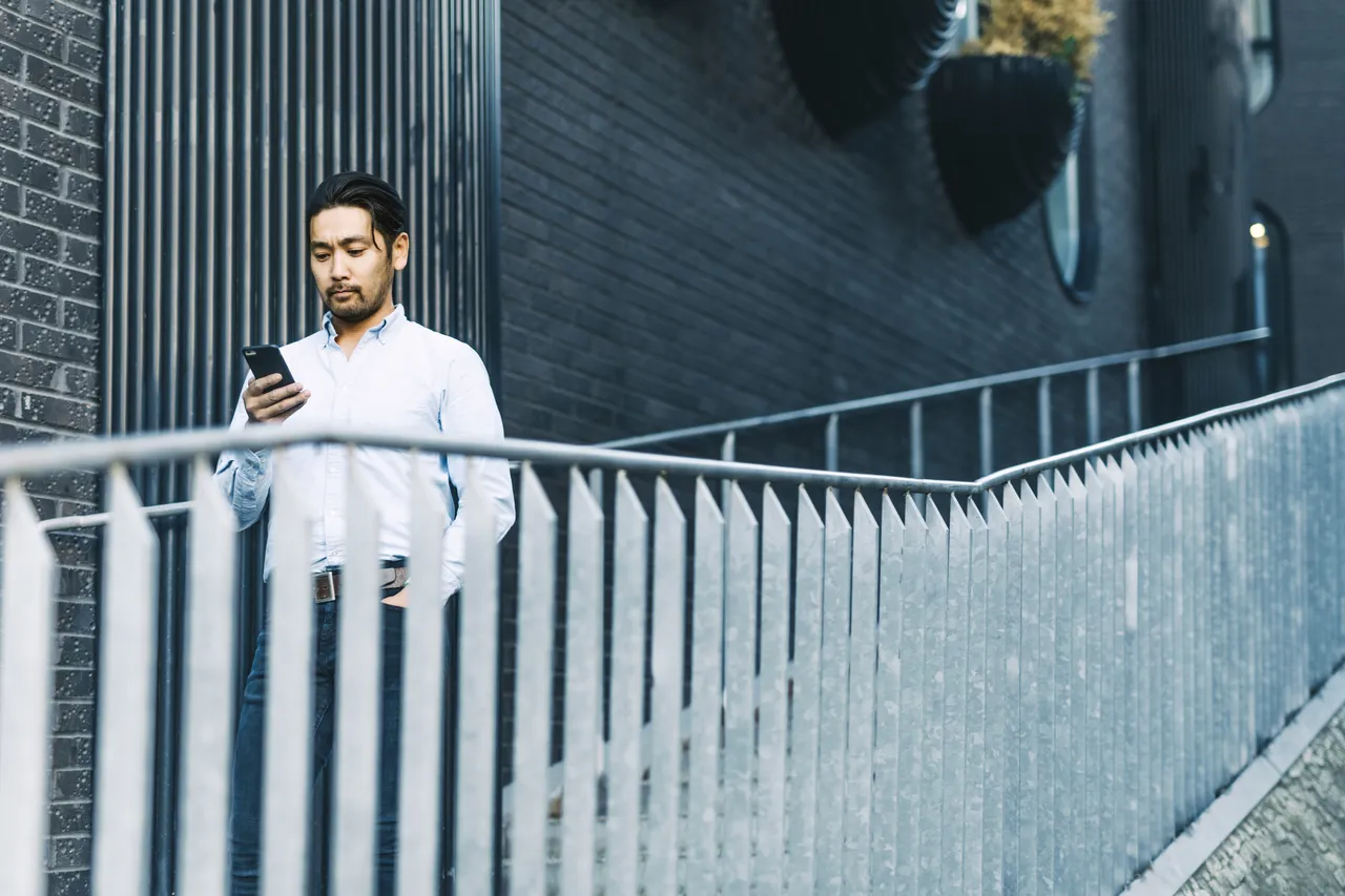 Man walking in Rotermann Quarter