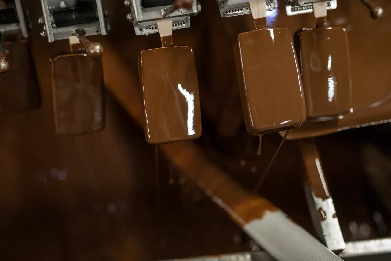 Chocolate covered ice cream