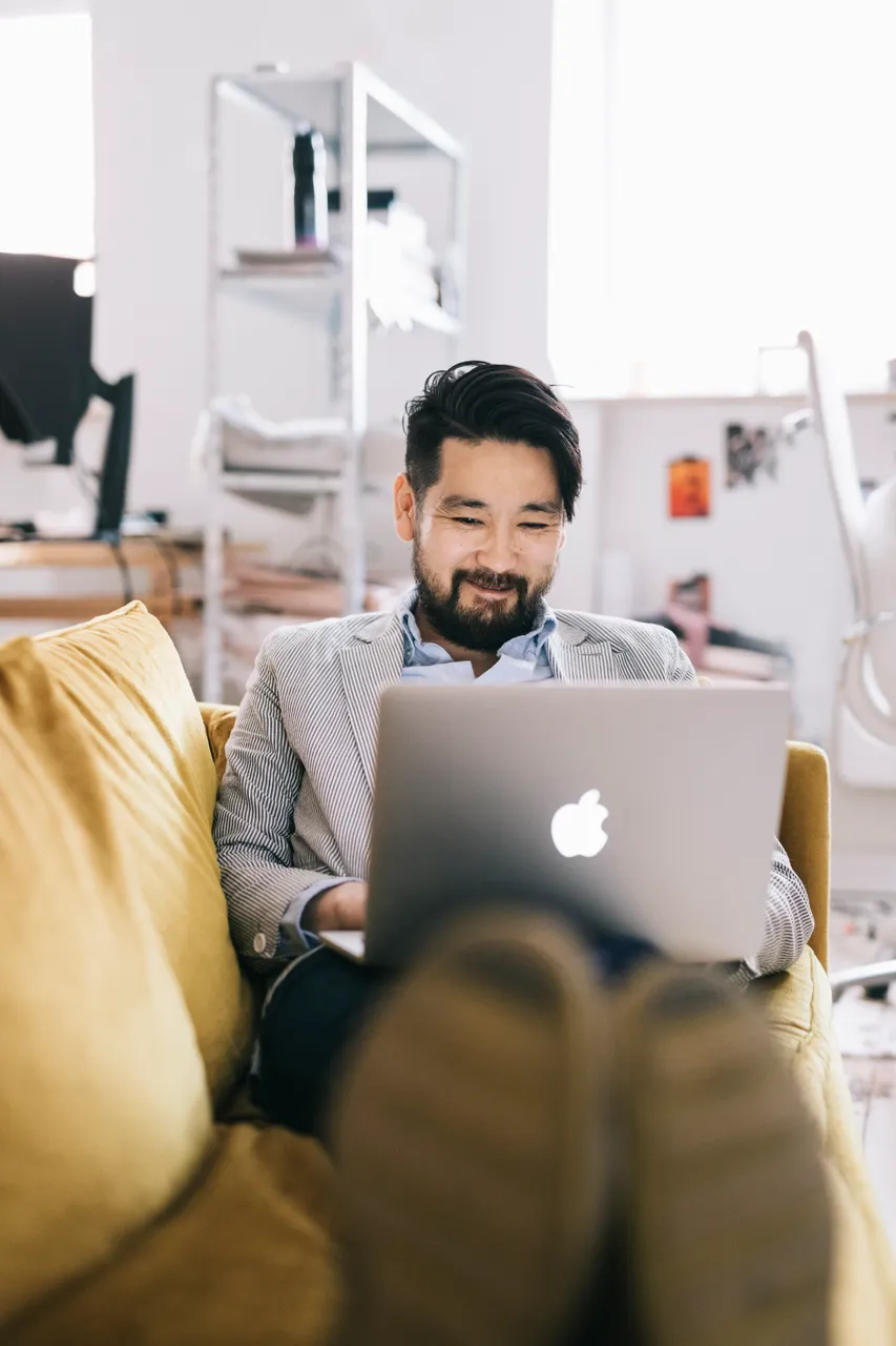 Man working on a laptop